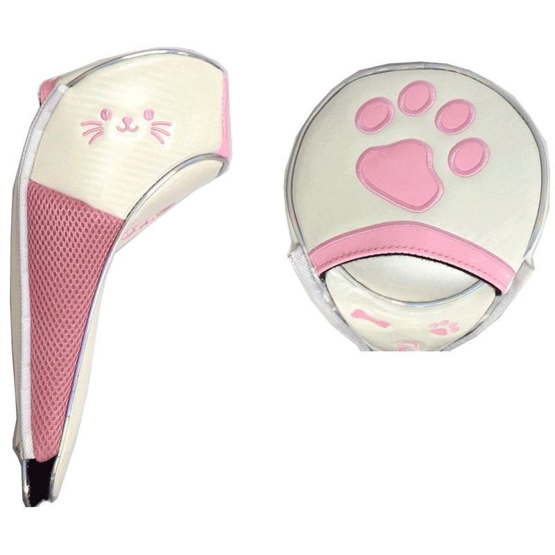 Golf Headcover Driver Paw Model Magnetic (White/Pink)