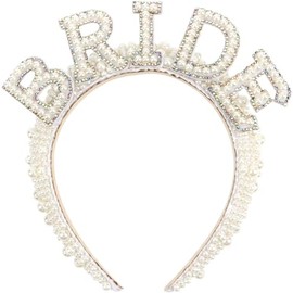 Pearl Headband for Bride, Stag Night Women, Bride to Be Hair Accessories, Headpiece, Headband, Bridal Decorations for Weddings, Girlfriends Party (A1)