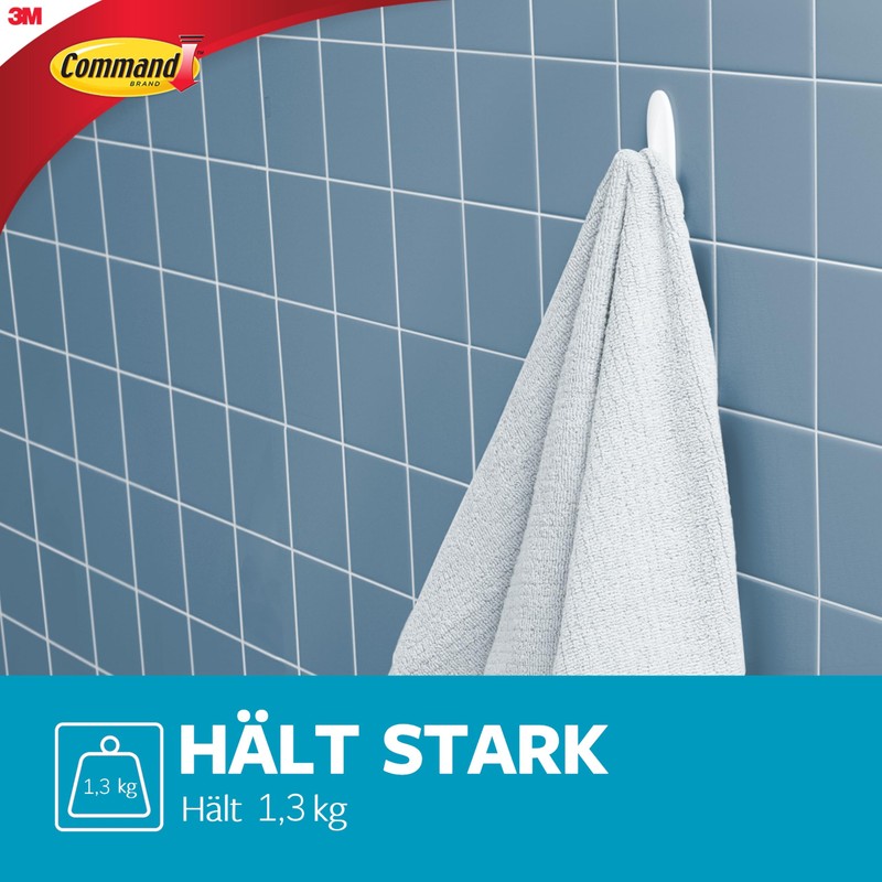 Command Bathroom Designer Hooks Water Resistant - 2 Hooks and