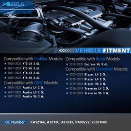 POHILA Engine Air Filter CA12166 Compatible with 2018-2022 Chevy Traverse 2017-2022 GMC Acadia 2018-2022 Buick Enclave 2019-2022 Chevy Blazer 2017-2022 XT5,Replace 23321602,23321606,A3212C