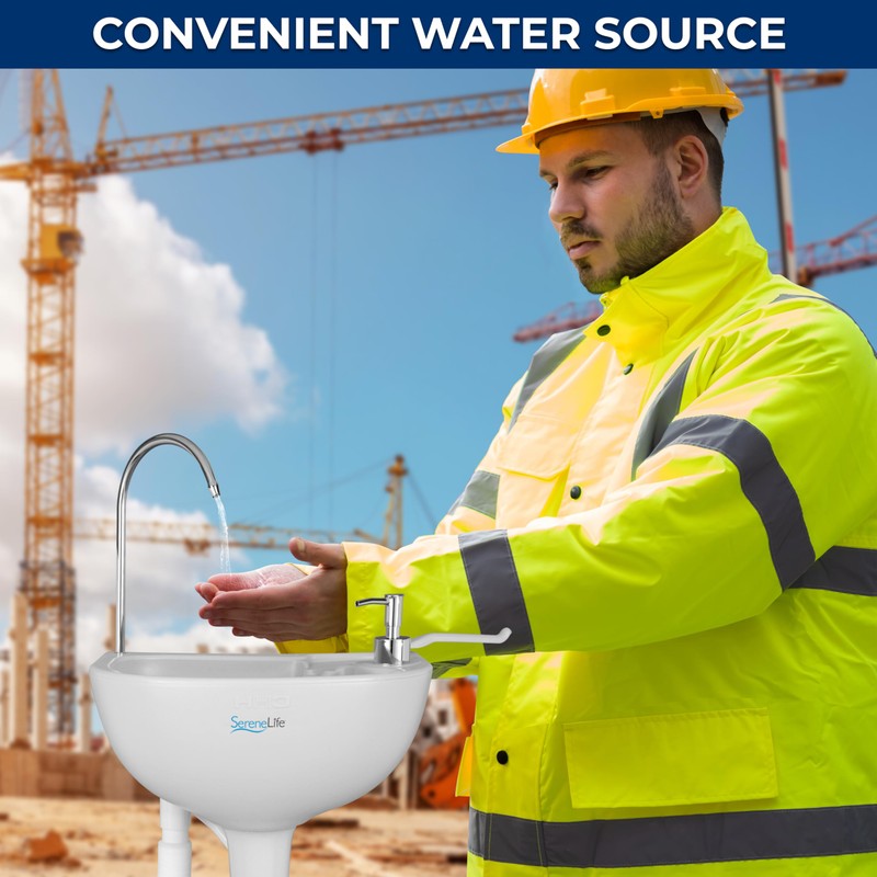 SereneLife Portable Camping Sink with 19L (5+ Gallon) Water Tank,