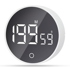 Digital Kitchen Timer, Magnetic Visual Timer, 60-Minute Countdown Timer with 3 Volume Levels, Short Timer, Large LED Screen, Egg Timer, Loud Alarm for Cooking, Baking, Sports, Studying