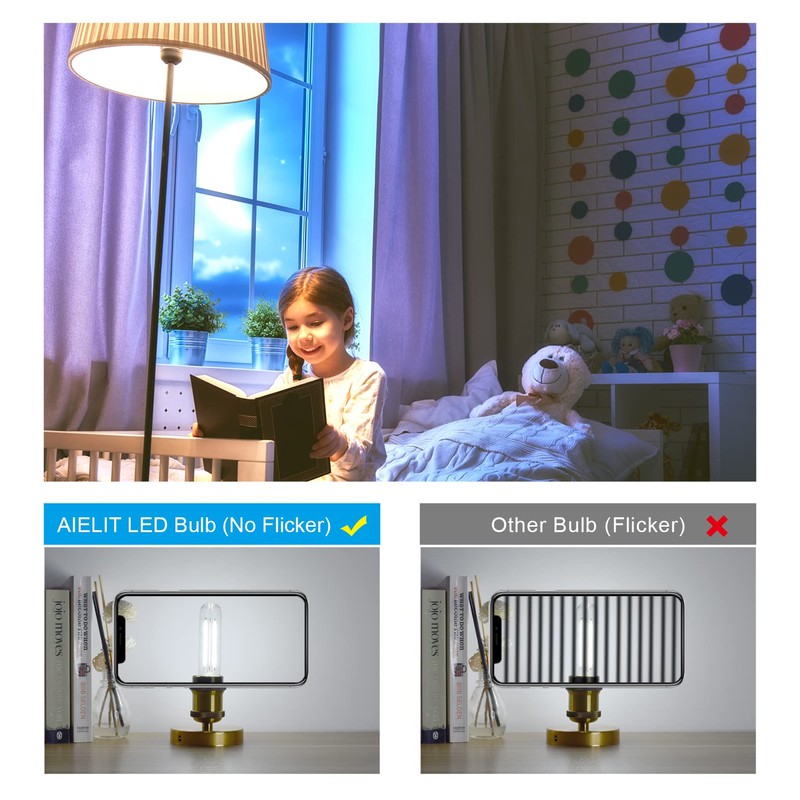 AIELIT Dimmable T10 LED Bulbs, 5000K Daylight T30 LED Tubular