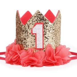 lasuroa First Birthday Hat, Girls Party Hat Baby Birthday Hat 1 1st Cute One Birthday Hat Decorations Photo Props Accessories