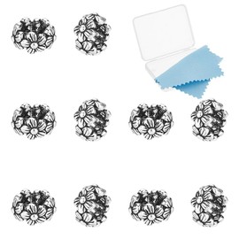 UNICRAFTALE 10pcs 925 Sterling Silver Spacer Beads Flower Spacer Beads 6mm Antique Silver Beads Loose Beads Metal Beads for DIY Bracelet Necklace Jewelry Making