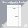 Mat Board Center, 25 Pack 4x6 Uncut Photo Mat Boards,