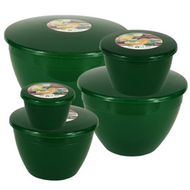 Just Pudding Basins Emerald Green Space Saving Set of Plastic Steam Pudding Bowls and Lids 5 Popular Sizes Up to 3 Pints
