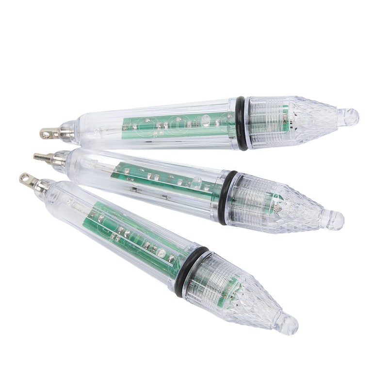 3Pcs Underwater Fishing Light LED Plastic Disposable Bait Lure Lamp
