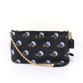 Coach NWT Coach Blue Bramble Tea Rose Chain Crossbody Bag