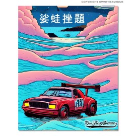 OwnTheAvenue Vintage Jk Retro JDM Drifting Old School Comic Book Style Vinyl Sticker Decal
