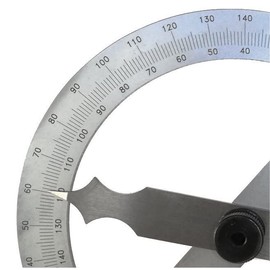 WRS Precision Protractor Scale Matte Chrome Anti-Glare with Metal Locking Screw 0-180° in Case Size: 120 x 150 mm