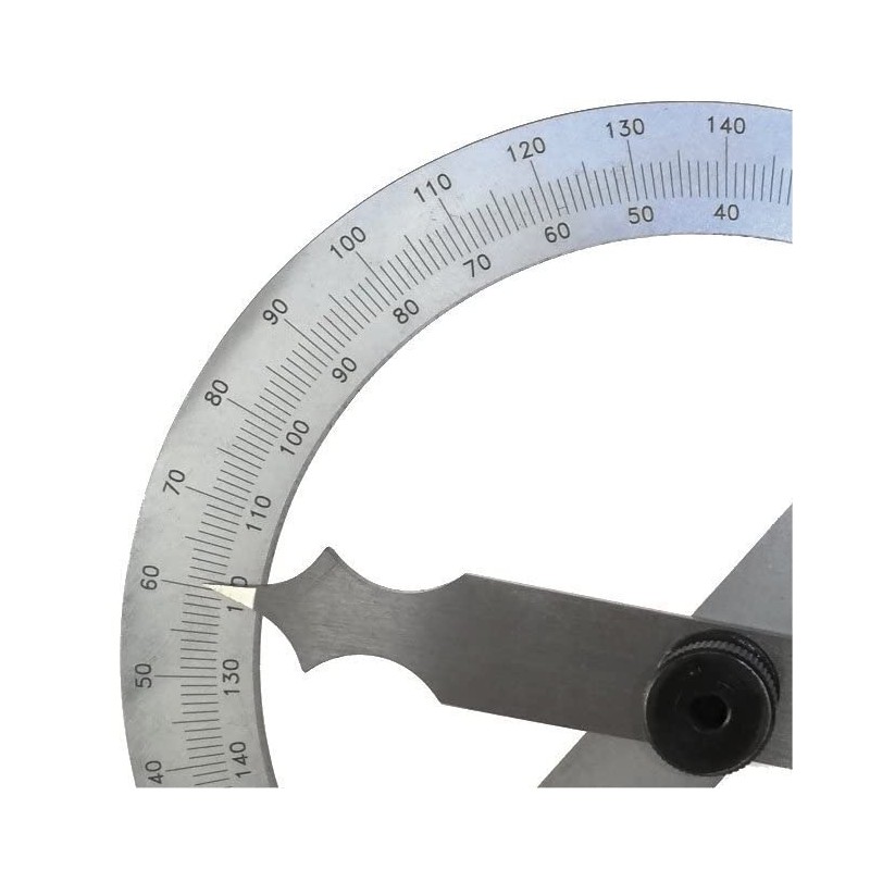 WRS Precision Protractor Scale Matte Chrome Anti-Glare with Metal Locking