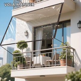 Vola Manner Waterproof Sheet, Transparent Vinyl Sheet, Outdoor Roof, Veranda, Windows, Thick, Rain Cover, 6.6 x 9.8 ft (2 x 3 m), Rain Protection, Dustproof, Windproof, Cold Protection, Snow