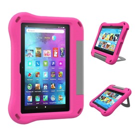 All New 2020/2022 8 inch Tablet Case for Kids, Auorld Light Weight Anti Slip Shockproof with Handle Stand Adult & Kids Friendly Case Cover-Pink