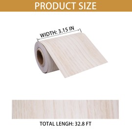 SWZHAI 32.8FT Mirror Border Peel and Stick, Mirror Tape Borders, Wood Grain Removable PVC Waterproof Border Wall Decor Self Adhesive Bathroom Mirrors Frame Borders 393 x 3.15 inch (White Oak)