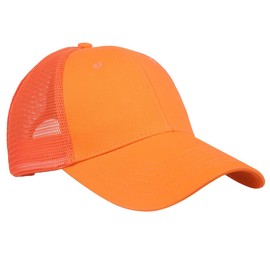 KYEYGWO Half Breathable Mesh Baseball Cap Made of Cotton, Adjustable Plain Baseball Cap, Outdoor Sun Hat, Leisure Sports Cap, Classic Baseball Cap for Men and Women, orange