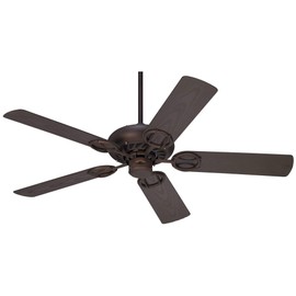 52" Orb Rustic Farmhouse Indoor Outdoor Ceiling Fan Oil Rubbed Bronze Brown Five Blade Wet Rated for Patio Exterior House Porch Gazebo Garage Barn - Casa Vieja