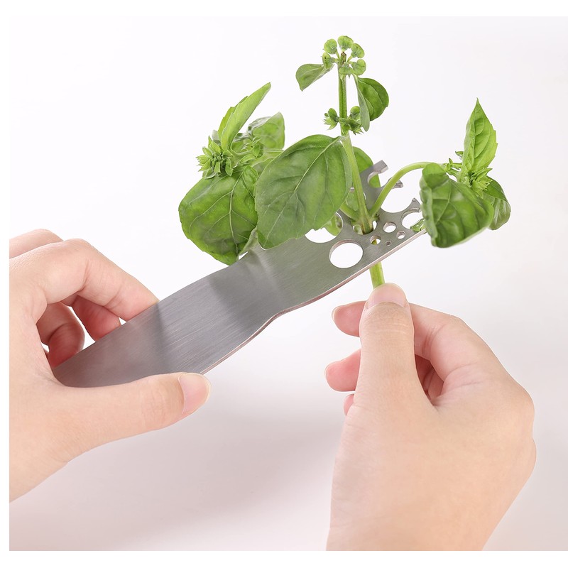 Stainless Steel Leaf Herb Stripper, LooseLeaf Kale, Chard, Collard Greens