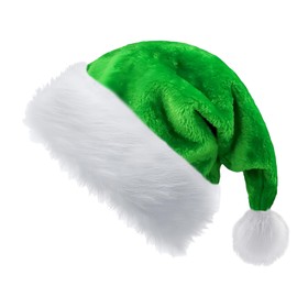 2pcs Green Santa Hat Sparkly Xmas Hats for Adult,Thickened Classic Father Xmas Hat Santa Costume,Sequin Xmas Hat Plush Luxury Santa Claus Hat,Xmas Party Hat Cap for Man Women Xmas Holiday New Year