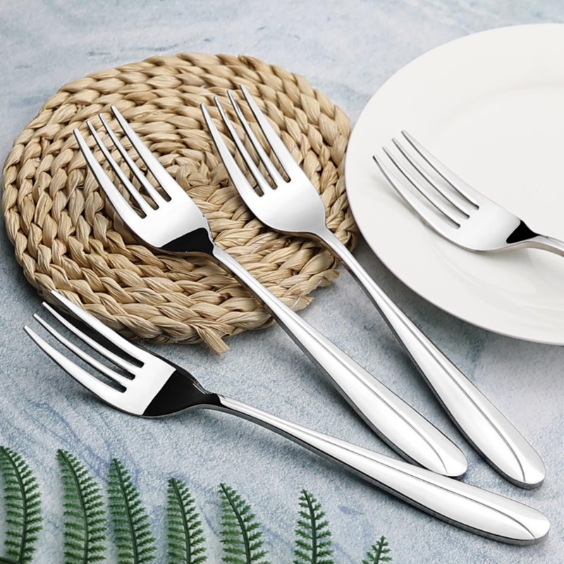 Ramddy 8 Pieces Stainless Steel Serving Forks, Large Buffet Serving