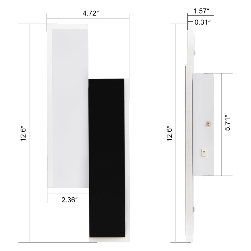 Homdec 2Pack RV LED Vanity and Bedside Wall Sconce with
