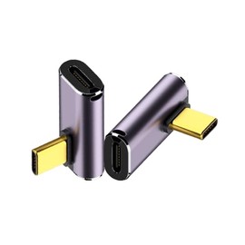 Kework USB 4.0 Type C Extension Adapter 2 Pack, 40Gbps Bidirectional Extender, 240W PD Charging Coupler, 8K@60Hz Video Connector, Middle Angle Compatible for Thunderbolt 4/3, Laptop, Game Console