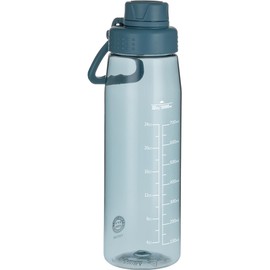 Edmyre Water Bottle 32oz, clear water bottle with Chug Lid and Carry Handle, Reusable, Tritan, BPA Free, Hiking Water Bottle Suitable for Travel, Outdoors, Gym, Travel, Home, School (Dark blue)