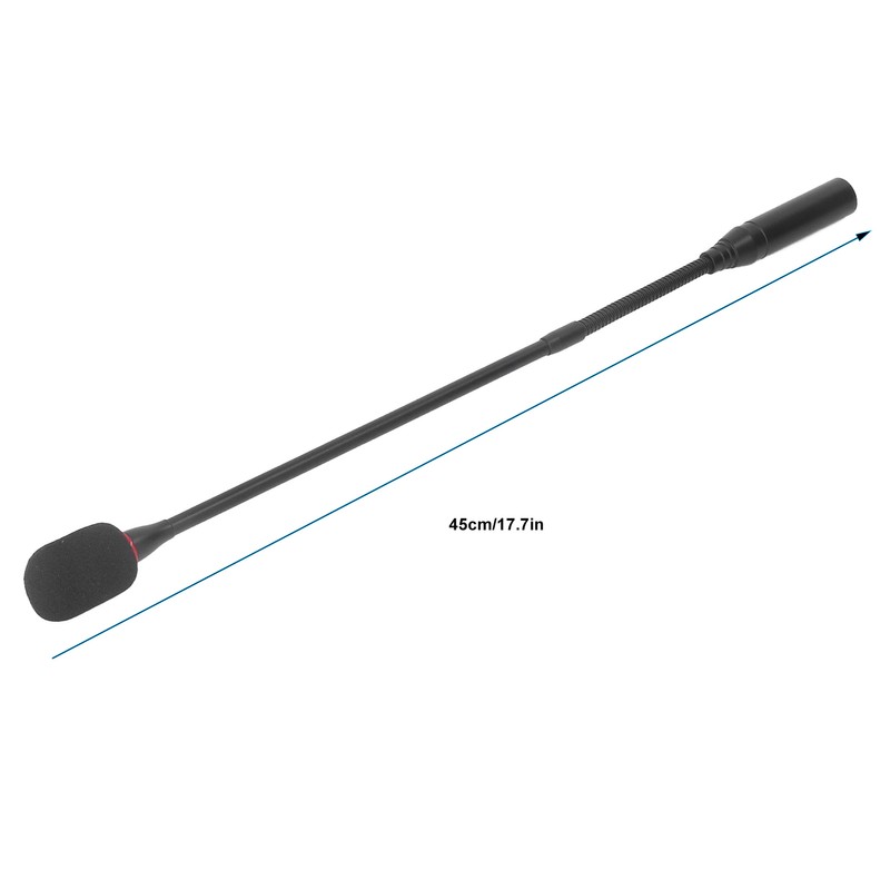 Gooseneck Microphone 17.7in Flexible Noise Reduction Gooseneck Plug in Microphone