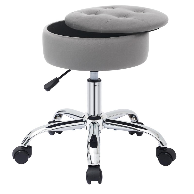Gitrah Vanity Chair with Wheels Adjustable Vanity Stool with Storage