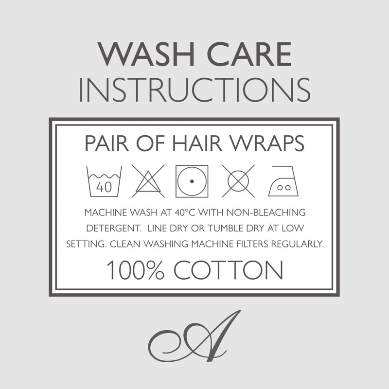 Allure 2 Pack Hair Towel Wrap 100% Cotton - Soft,