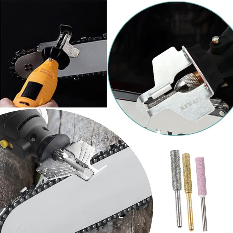 20Pc Chainsaw Sharpening Kit Diamond Burr Files Angle Guide for