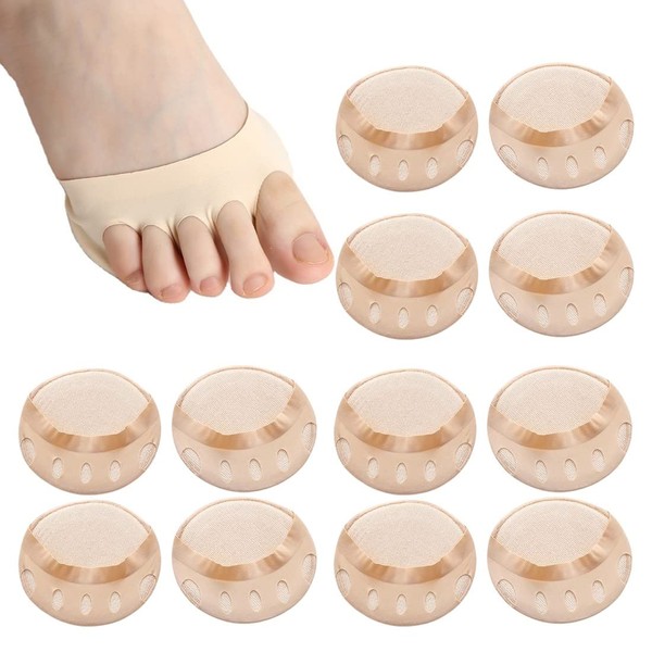 PLABBDPL 6 Pairs Metatarsal Pads Honeycomb Fabric Pads Soft Forefoot Pads for Women and Men Pain Relief