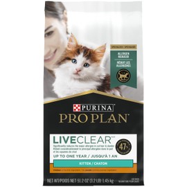 Purina Pro Plan LiveClear Dry Cat Food for Kittens Chicken & Rice Formula - 3.2 lb. Bag | Purina Pro Plan