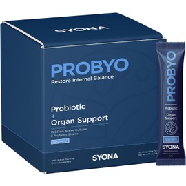SYONA - PROBYO - Gut Health and Immune Support Probiotic Blend - 15 Billion Cultures, 8 Strains, Beet Root, Dandelion Extract - 30 Stick Packs