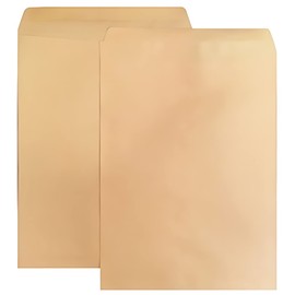 100 ShippingMailers 9 x 12 Kraft Catalog Envelopes/w Gummed Closure