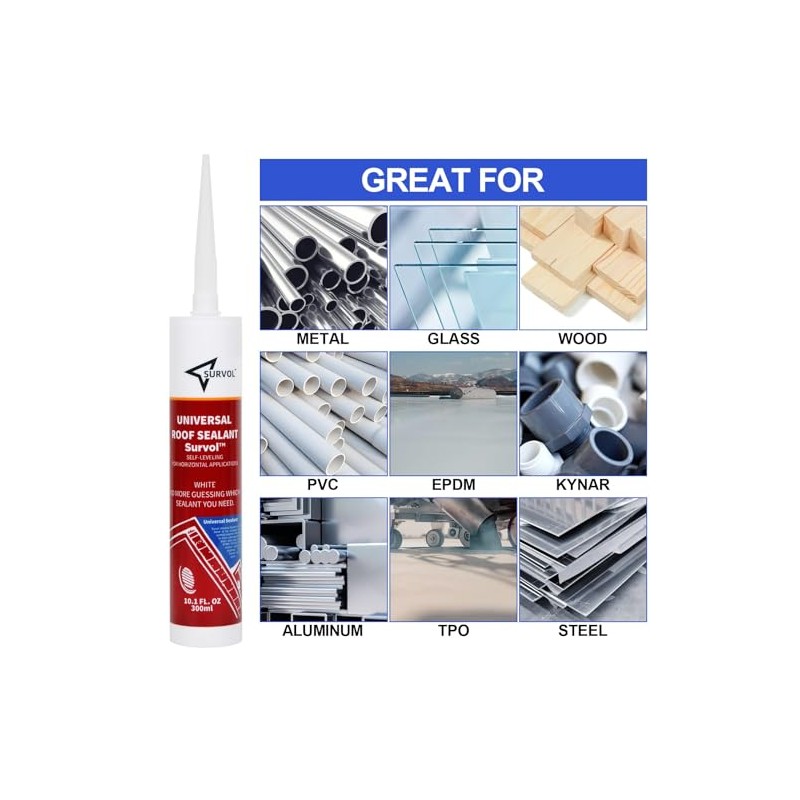 Survol RV Roof Sealant - Self-Leveling Caulk for All Weather