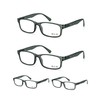 LUFF Unbreakable Reading Glasses for Women,4PCS Blue Light Blocking Reading