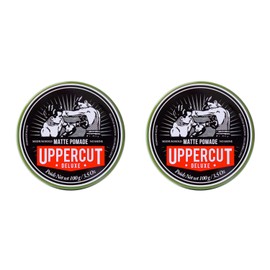 Uppercut Deluxe Matte Pomade Hair Styling Product For Men With A Medium Hold, No Shine Water Based Matte Hair Styling Product Easy Wash Out, No Residue 2 x 100 g
