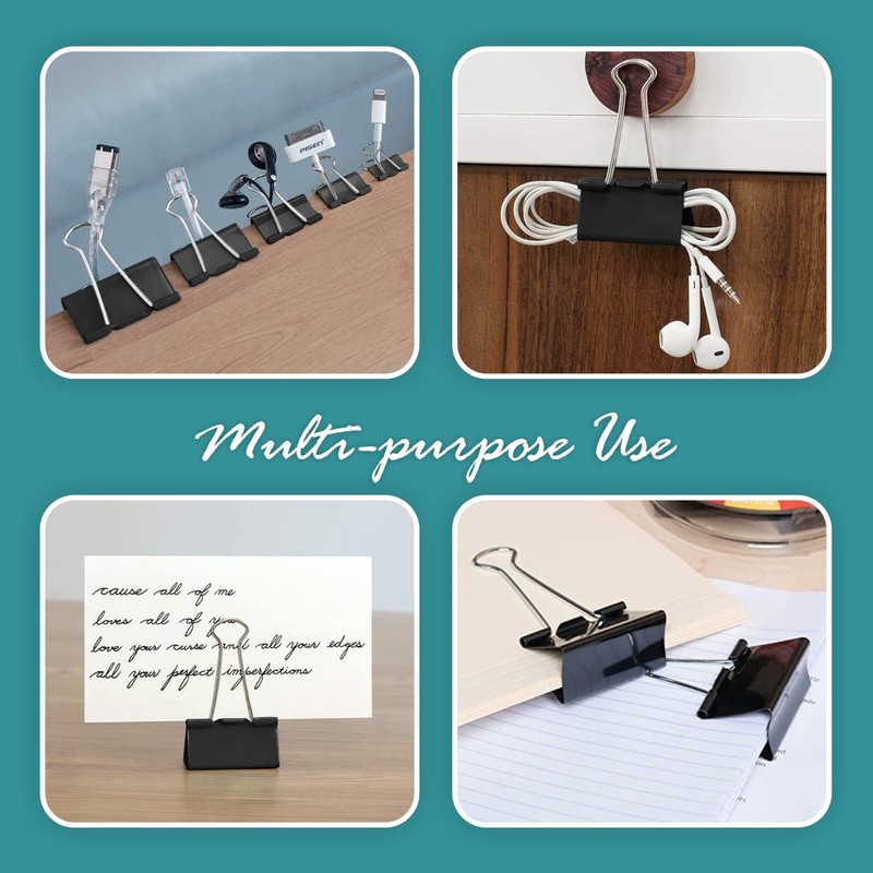 Small Binder Clips – 24 Pack Binder Paper Clips