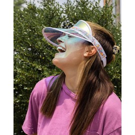 Packed Party Flower Shop Sun Visor Hats Women Clear Colorful Outdoor Sports Beach Golf Cap for Bachelorette Set of 2