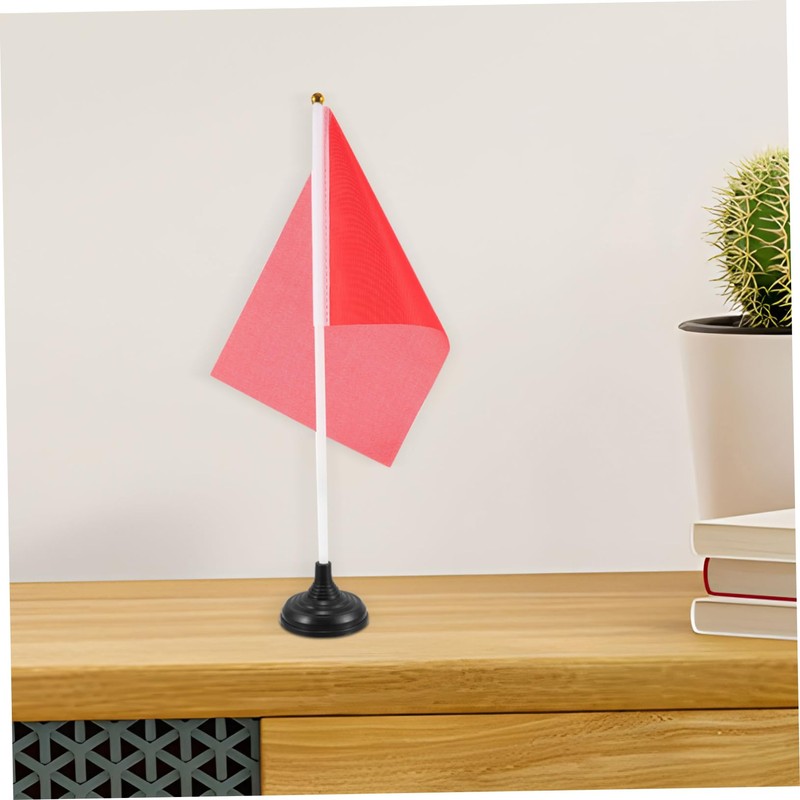 TEHAUX 10Pcs Flag Stand Plastic Round Base Holder for Desk
