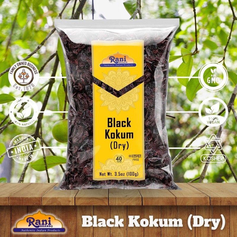 Rani Black Kokum (Dry) Garcinia Indica 3.5oz (100g) ~ All