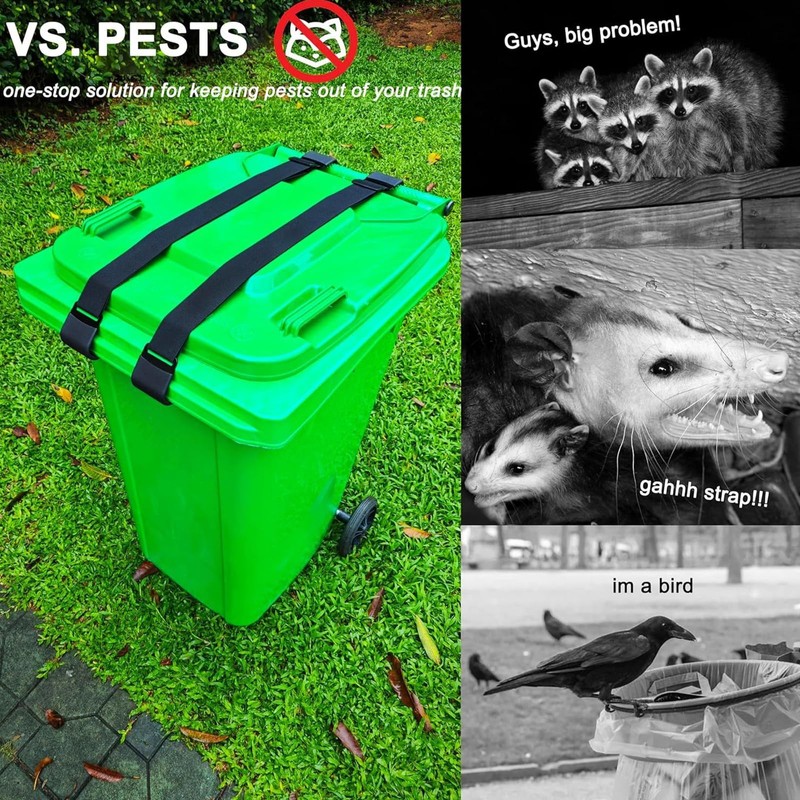 2PCS Trash Can Locks for Animals, Adjustable Garbage Can Lid