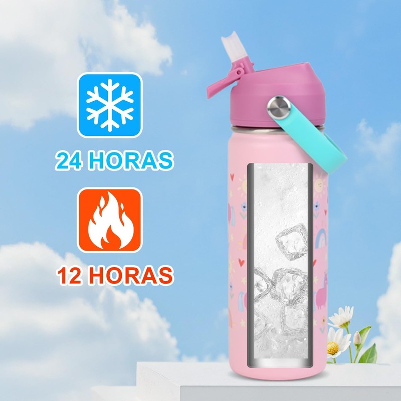 Termos para Agua Niños,Botella de Agua 18 oz,Thermos Kids