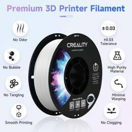 Creality TPU Filament White, Flexible 3D Printer Filament 1.75mm 1kg, Dimensional Accuracy +/- 0.03 mm, 95A Shore Hardness and Good Layer Bonding Performance