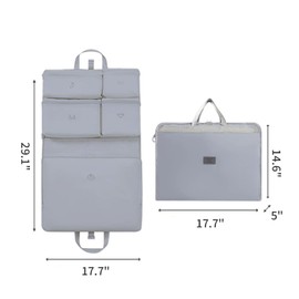 NatureNook 7-in-1 Travel Storage Bag, Foldable Hanging Packing Cube with Compartments for Clothes, Gray