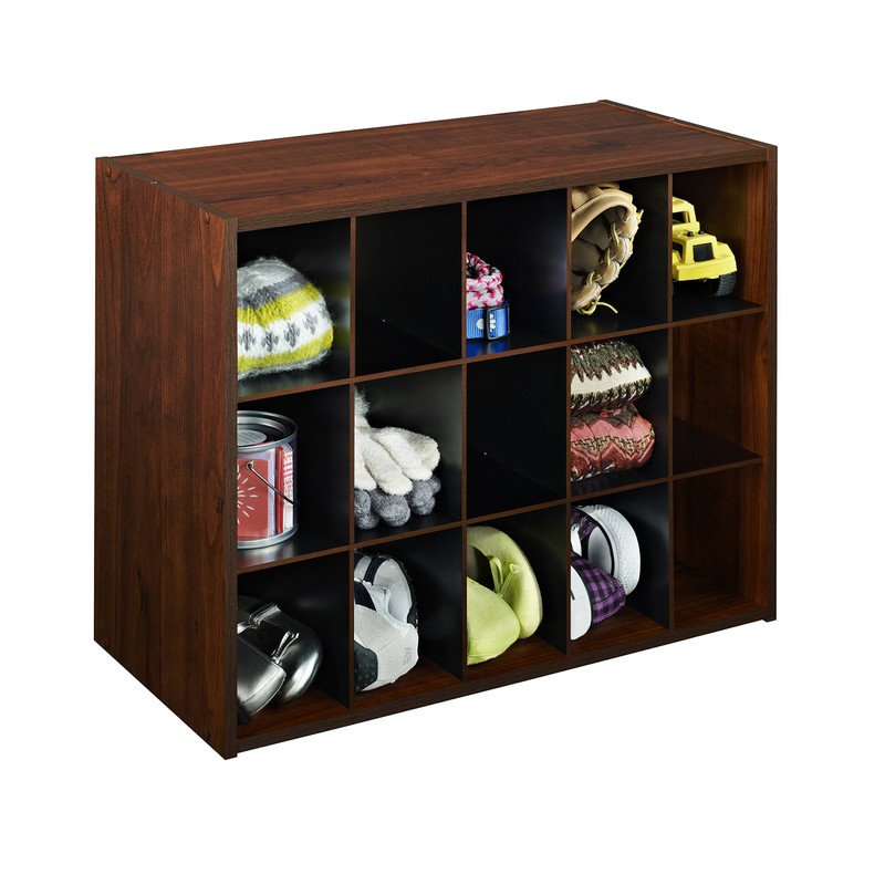 ClosetMaid 1302 Stackable 15-Unit Organizer, Dark Cherry