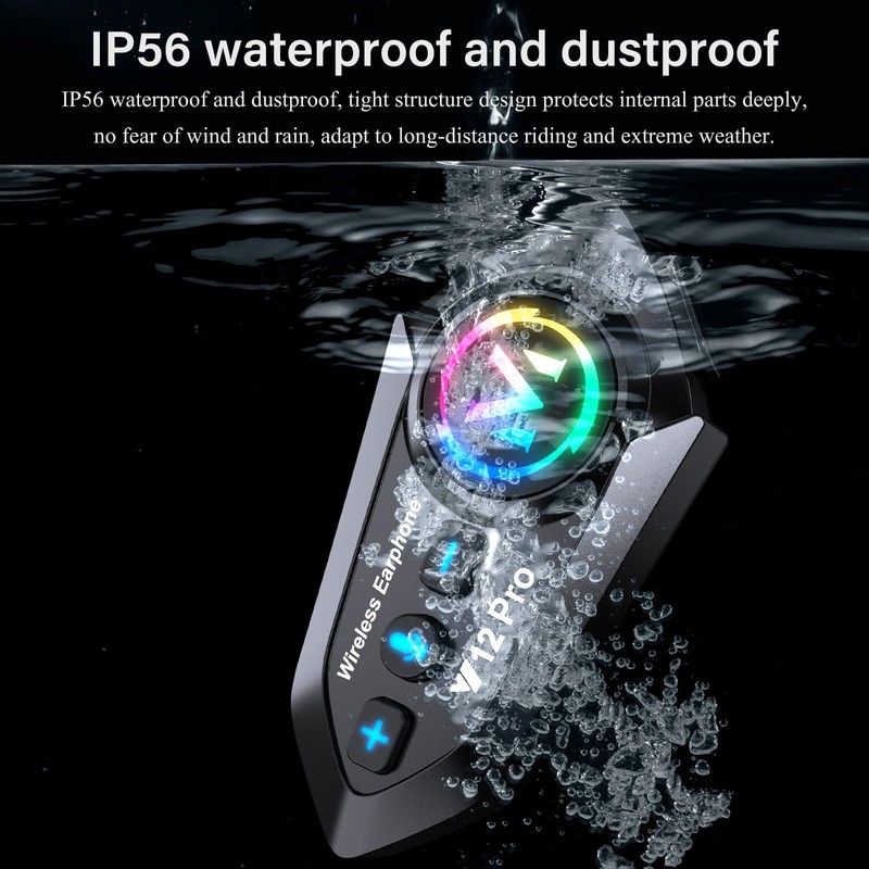 Greatzer Motorcycle Helmet Bluetooth 5.4 Headset Speakers Wireless Intercom Headset
