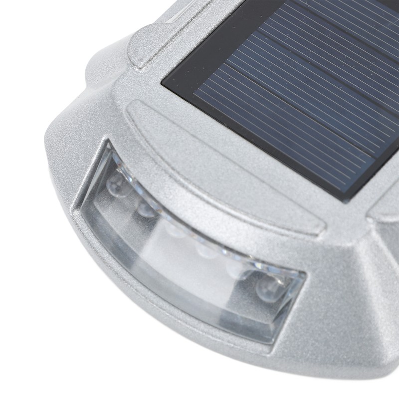Solar Deck Lights Silver Aluminium Alloy High Brightness LED Solar