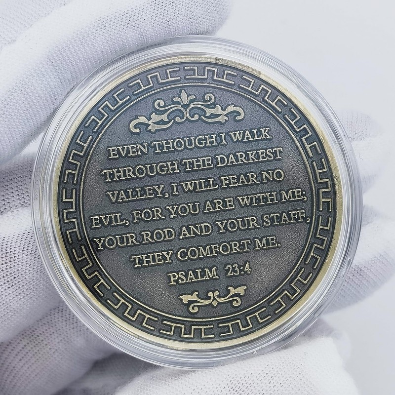 Psalm 23:4 Religious Challenge Coin - The Lord is My